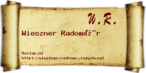 Wieszner Radomér névjegykártya